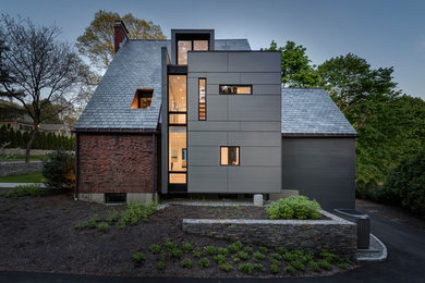 Modern three-story exterior home idea in Boston