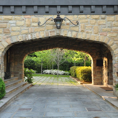 Inspiration for a timeless stone exterior home remodel in Birmingham