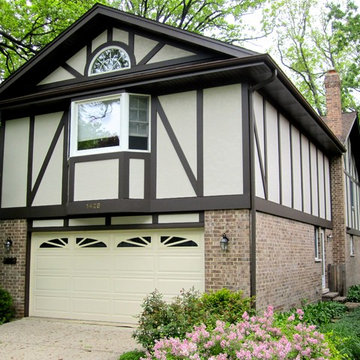 Tudor Style Home - Wilmette, IL in James Hardie Stucco Siding & Trim