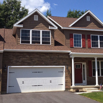 Twin Townhome Gutter Installation - After - Great overlook matching colors - Clo