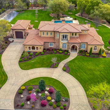 Two story addition to a Mediterranean style home in Loomis