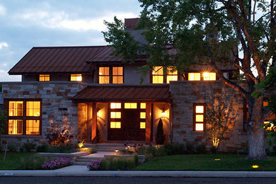 Transitional exterior home idea in Denver