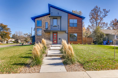 Contemporary two-story exterior home idea in Denver