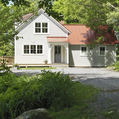 Mid-sized country two-story exterior home idea in Burlington