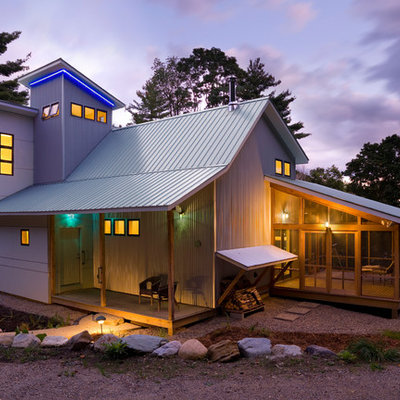 Contemporary metal exterior home idea in Burlington