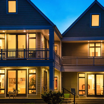 Vernacular exterior, Danish modern interior residence