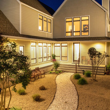 Vernacular exterior, Danish modern interior residence