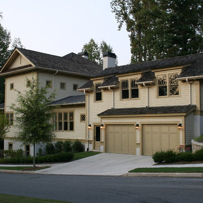 Inspiration for a timeless wood exterior home remodel in Atlanta