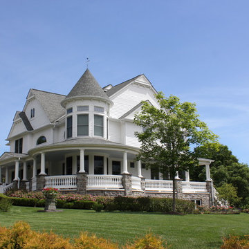 Victorian stone and clapboard custom home in Downtown Northville