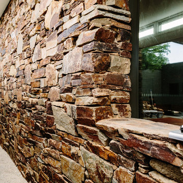 View of the living room wall from outside
