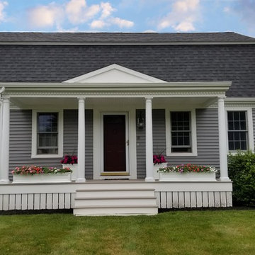 Vinyl Siding and Farmer's Porch add Curb Appeal to Fairhaven, MA Home!