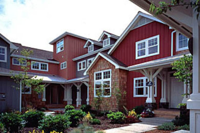 Elegant white two-story exterior home photo in San Diego