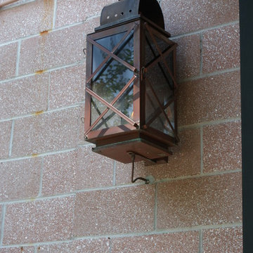 Wall Mounted Lantern, Aging Copper Lantern