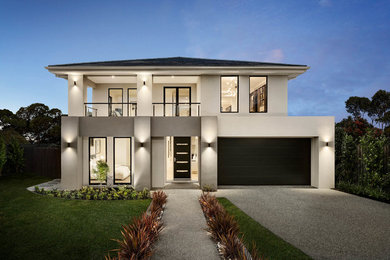 This is an example of a contemporary house exterior in Melbourne.