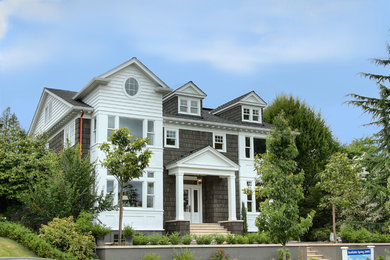Huge traditional exterior home idea in Seattle