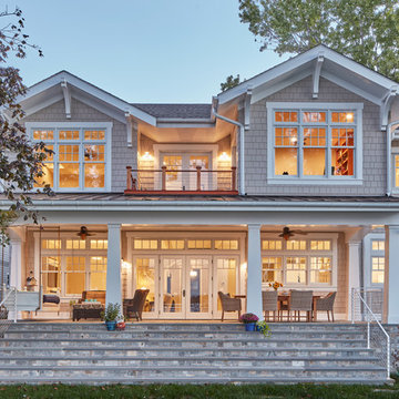 Waterfront exterior of home
