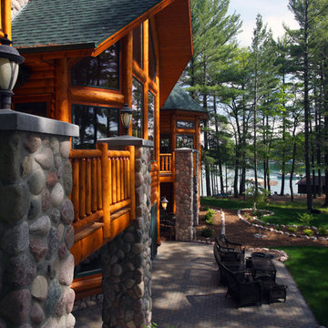 Waupaca Chain Round Lake Log Home