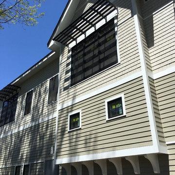 wellesley center, james hardie lap siding,soffit, trim, boral trim and marvin w.