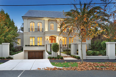 Transitional exterior home idea in Melbourne