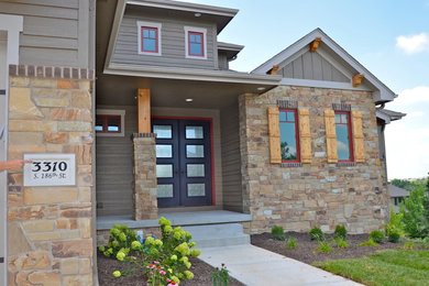 Example of a mountain style exterior home design in Omaha