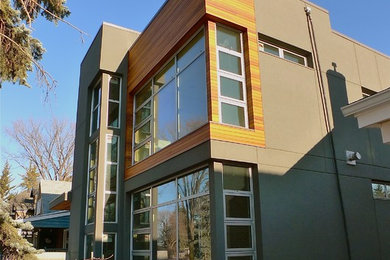 Example of an exterior home design in Edmonton