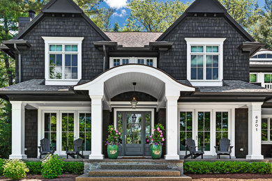 Inspiration for a transitional exterior home remodel in Detroit