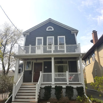 Winnetka, IL Iron Gray Colonial Exterior Remodel Hardie Siding