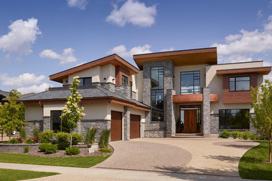 Inspiration for a modern exterior home remodel in Edmonton