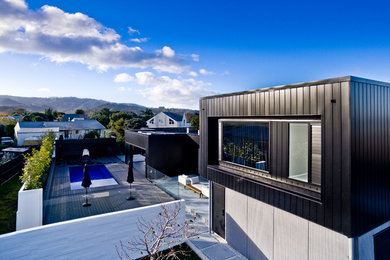 Contemporary exterior home idea in Auckland