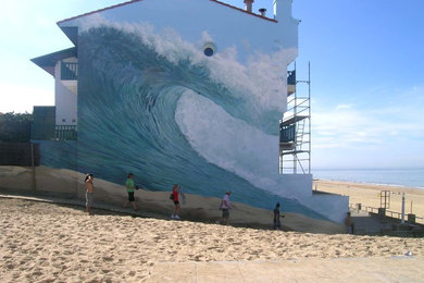 Aménagement d'une façade de maison bord de mer.