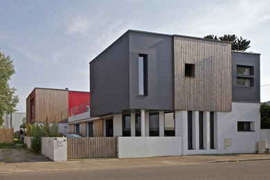 Réalisation d'une façade de maison design.