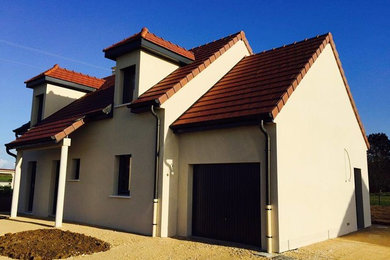 Réalisation d'une façade de maison minimaliste.