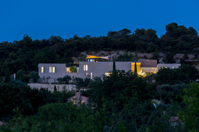 Cette image montre une façade de maison design.