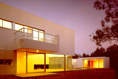Design ideas for a contemporary house exterior in Madrid.
