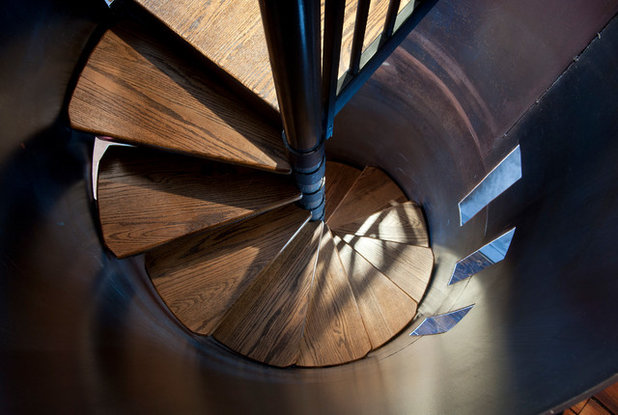 Farmhouse Staircase by Mandeville Canyon Designs