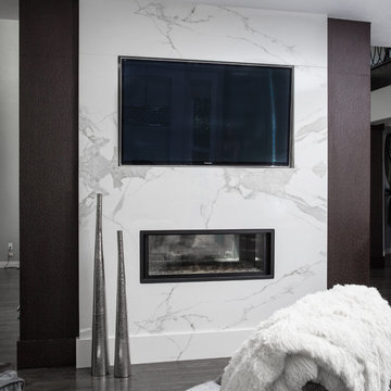 2-story Floor to Ceiling wall Fireplace Surround.