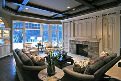 Inspiration for a transitional family room remodel in Minneapolis