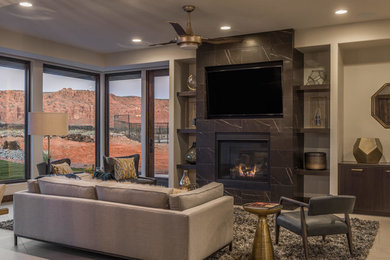 Inspiration for a contemporary family room remodel in Salt Lake City