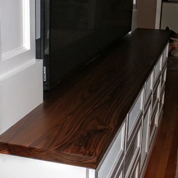 80" Tv Cabinetry - Walnut counter top