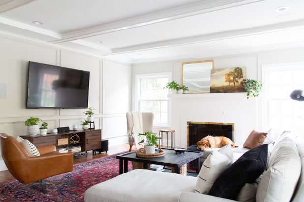 Transitional Family Room by Rachel Loewen Photography