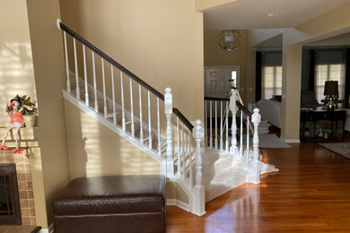 After Painting Railings, Spindles and Newel posts
