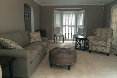 Transitional family room photo in Cleveland