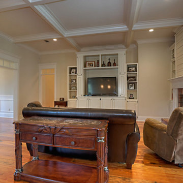 Alternate Veiw of Open Family Room with Rustic Fireplace