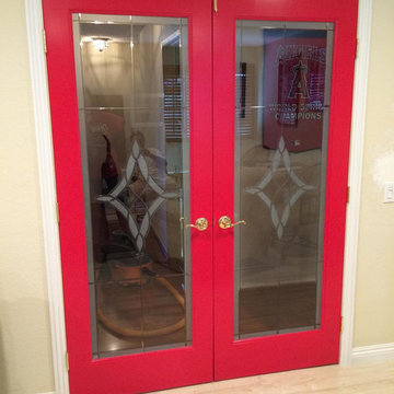 Angels Fan - Red Painted Madison Glass Double Doors