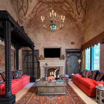 Antique Persian Rug in Living Room  |  Larry Lott Interiors