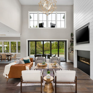 Inspiration for a modern family room remodel in Portland