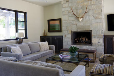 Example of a minimalist family room design in Salt Lake City