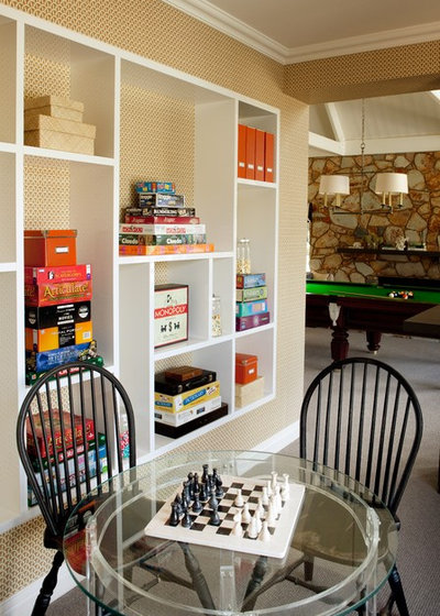 Traditional Games Room by Diane Bergeron Interiors