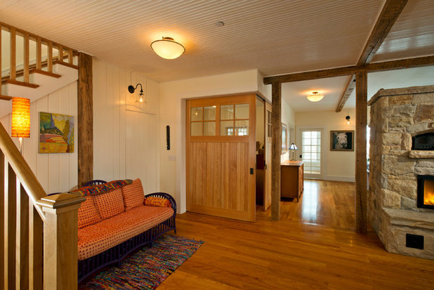 Farmhouse Family Room by Phinney Design Group