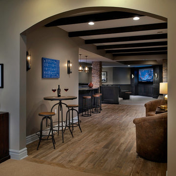 Basement remodel features home theater in Cranberry